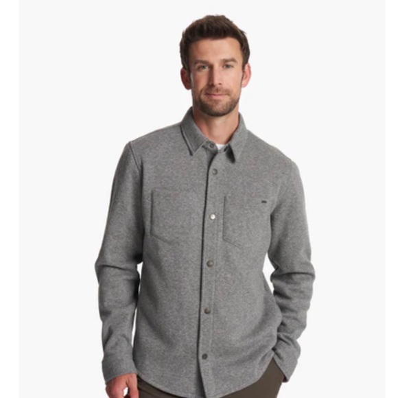 Vuori Men's XL Del Mar Fleece Shirt Jacket Heather Grey NWT Brushed Interior